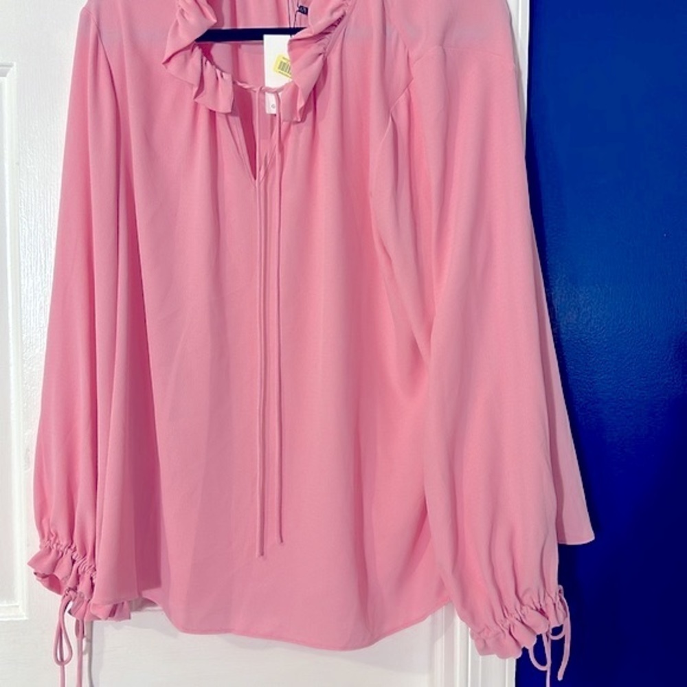 NWT Women’s Gibson Latimer Pink Long Sleeve Tunic Blouse Women Size XXL - Picture 3 of 8